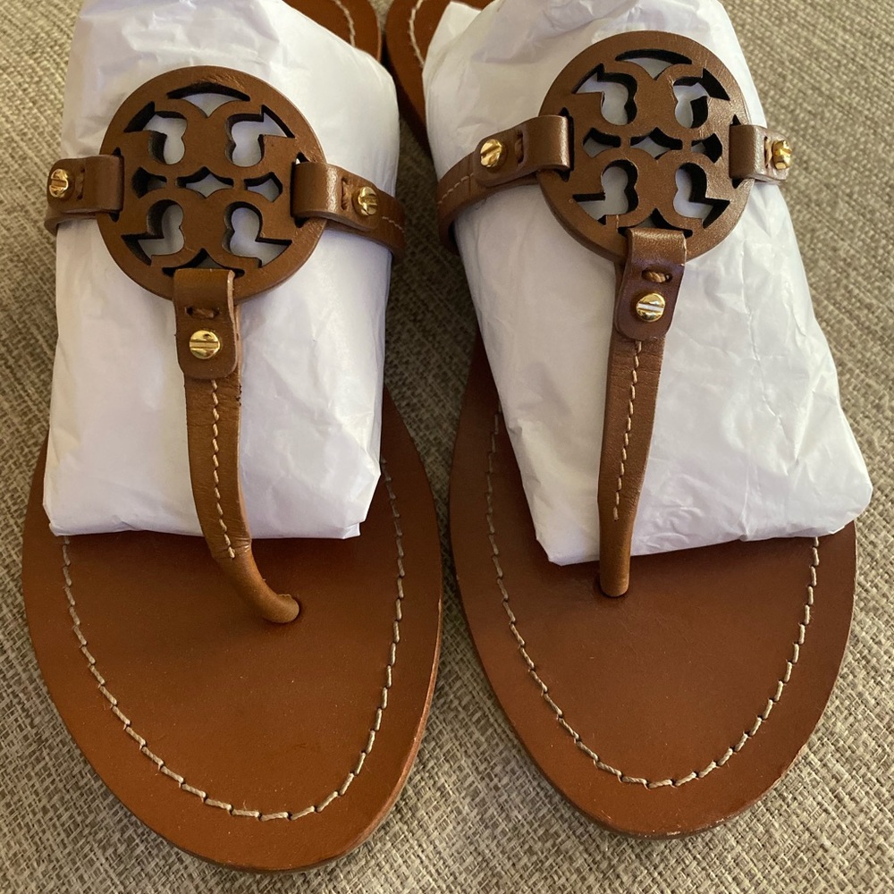 Tory Burch Miller Sandals brown leather